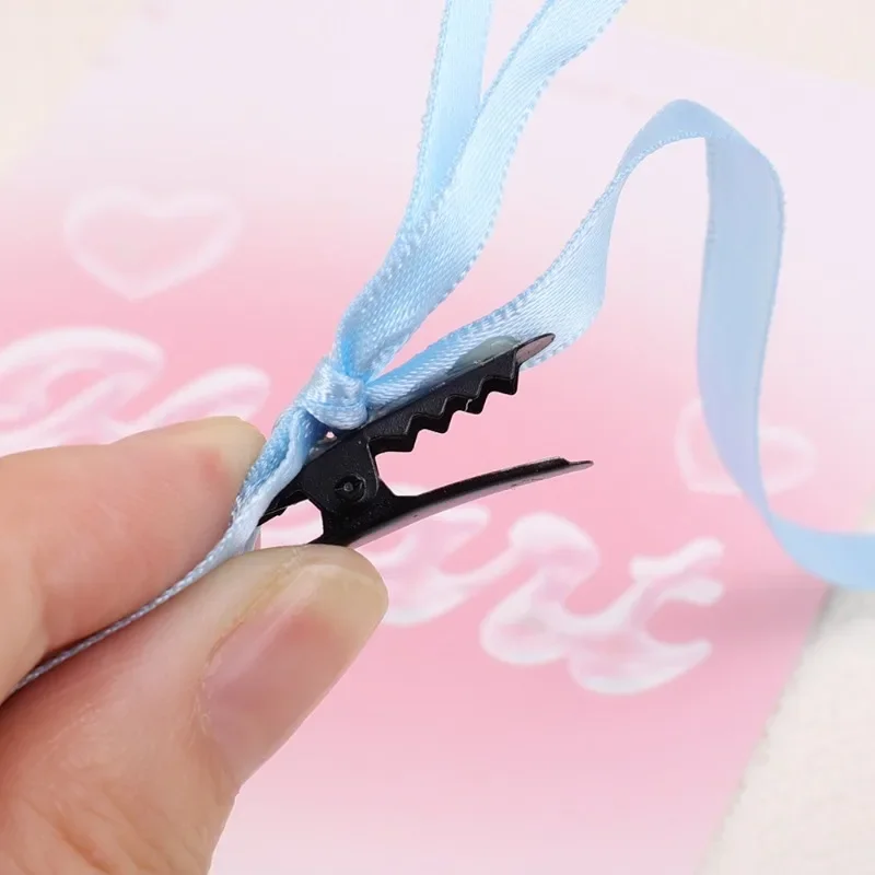 Bowknot Hair Clips Sweet Ballet Ribbon Colored Satin Hair Clips Spring Summer Girls Party Mini Grab Clips Hair Accessory Gifts