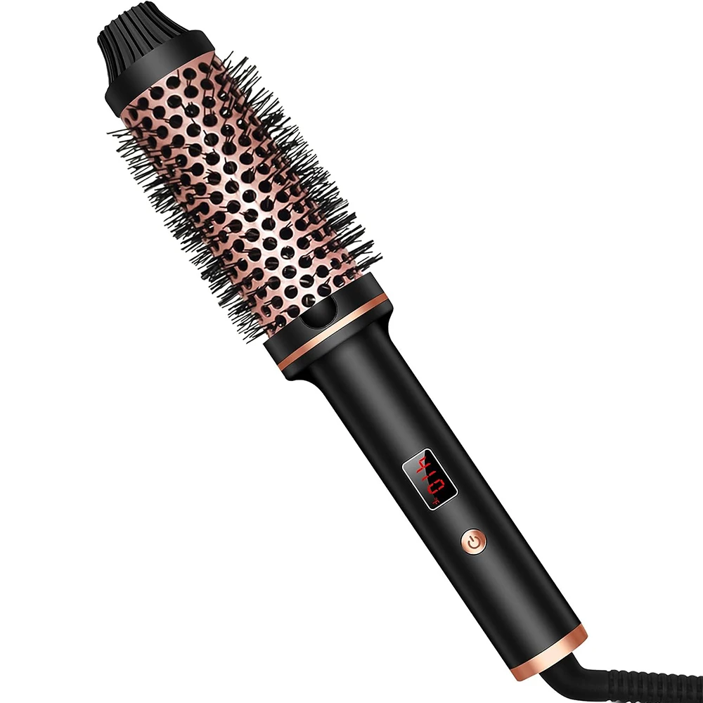 Thermal Brush 1.5 Inch Ionic Heated Round Brush Creates Blowout Look Thermal Round Brush Dual Voltage Travel Curling Iron