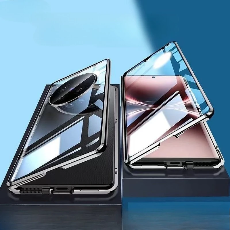 

For Vivo X200 Pro Mini Ultra X200s VivoX200s X200ultra Magnetic Transparent Double Sided Glass Phone Case Protective Cover Shell