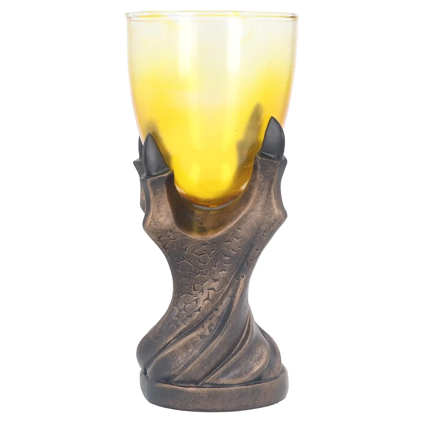 

3D One Hand Claw Glass Goblet Drinking Cup Rust Resistant & Easy to Clean Decorative Barware with Safe Resin Base