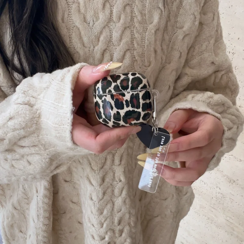 Personalized Splashing Leopard Pattern Earphone Case for Airpods Series 1, 2, Pro/pro2/pro3, 3, 4, Dustproof