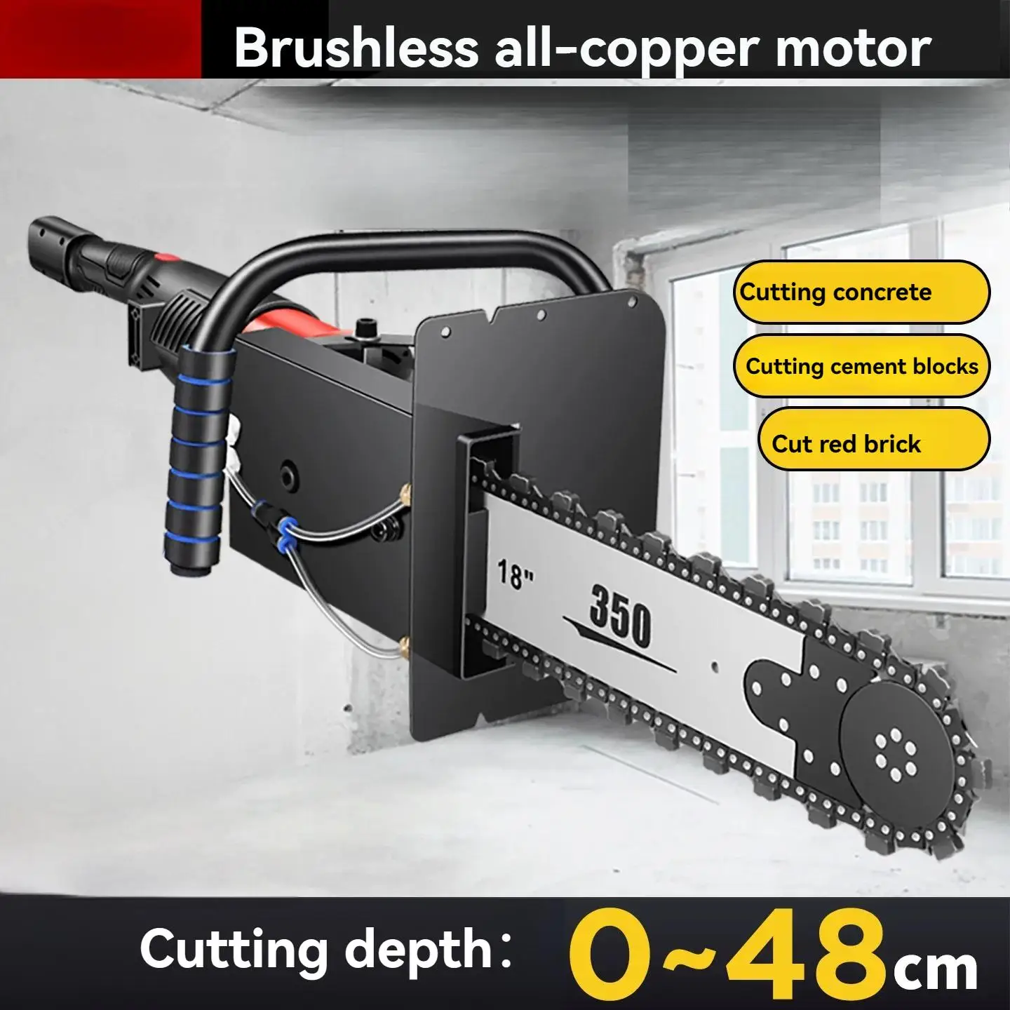 New 9800W High Power Brushless Handheld Wall Cutter, Reinforced Concrete Cutting Machine for Wall Modification & Door Opening