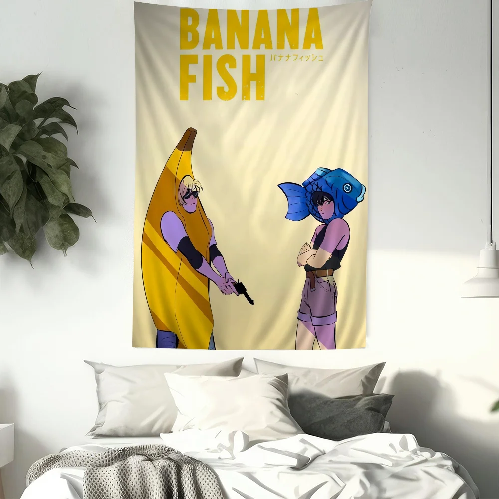 Anime BANANA FISH Hängender böhmischer Wandteppich, indischer Buddha, Wanddekoration, Hexerei, böhmischer Hippie, günstiger Hippie-Wandbehang