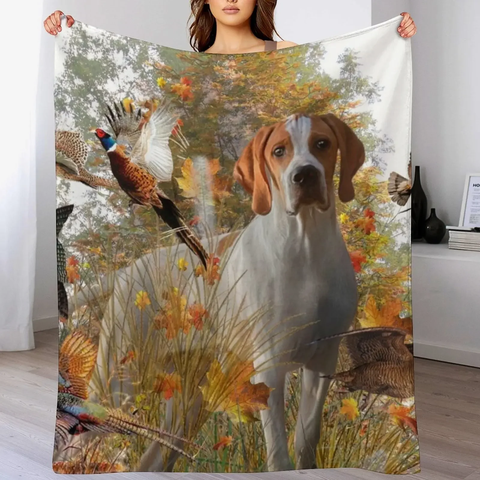 English Pointer Throw Blanket Lightweight Warm Blanket for Travel Camping