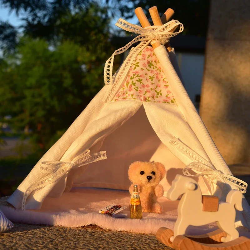 

Toy Accessories Miniature 1:12 Simulation Furniture Canvas Teepee for Bjd Ob11 Doll House