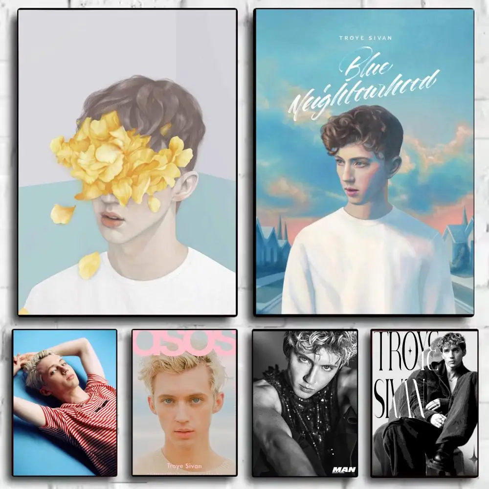 Pop Artist T-Troye Sivan Poster Wall Art Print Poster for Bedroom Living Room Home Decor Gift Artwork
