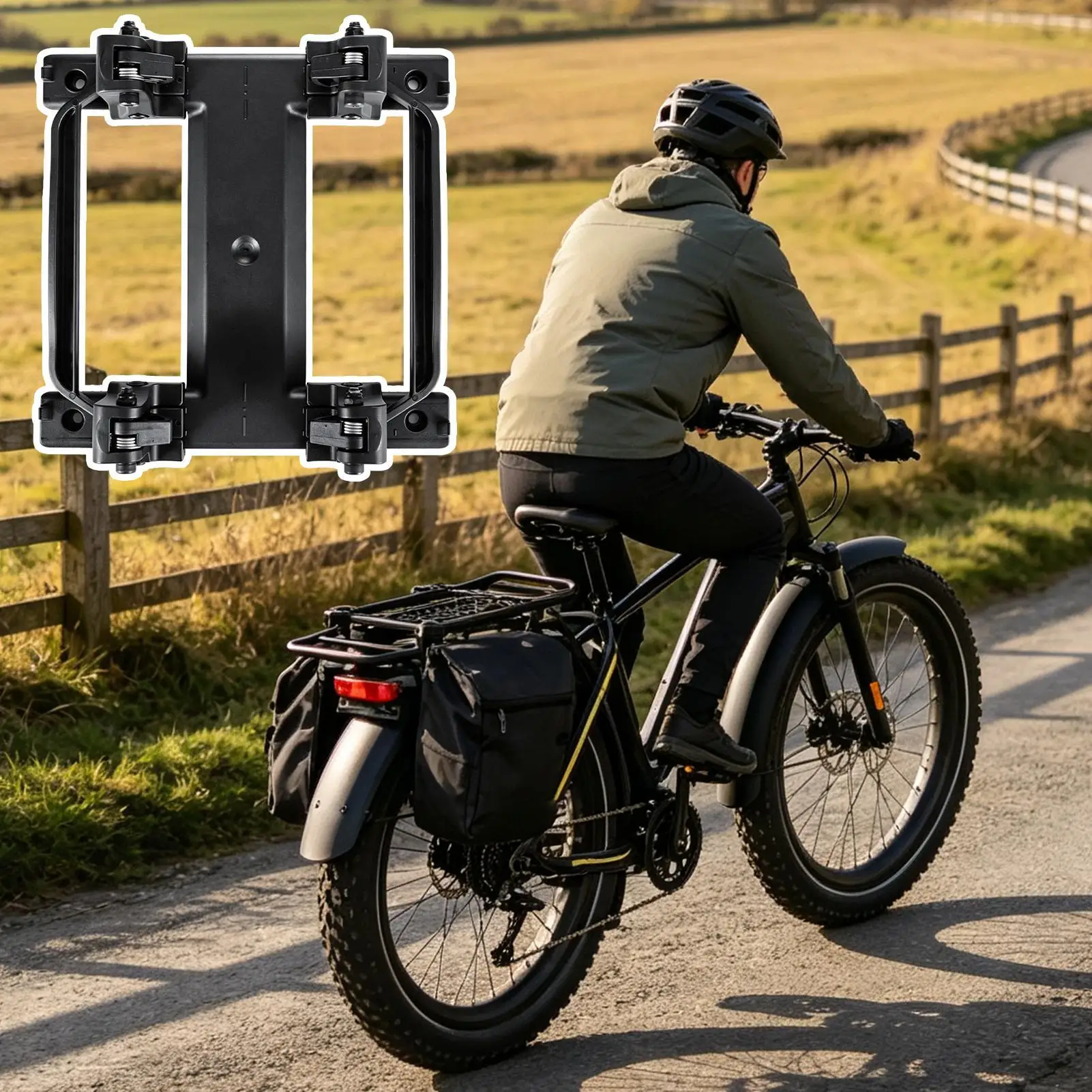 Bike Bag Buckle Mount Quick Release Adjustable Width Mount Bike Rear Pannier Buckle Bracket For Road Mountain Cycling Cargo
