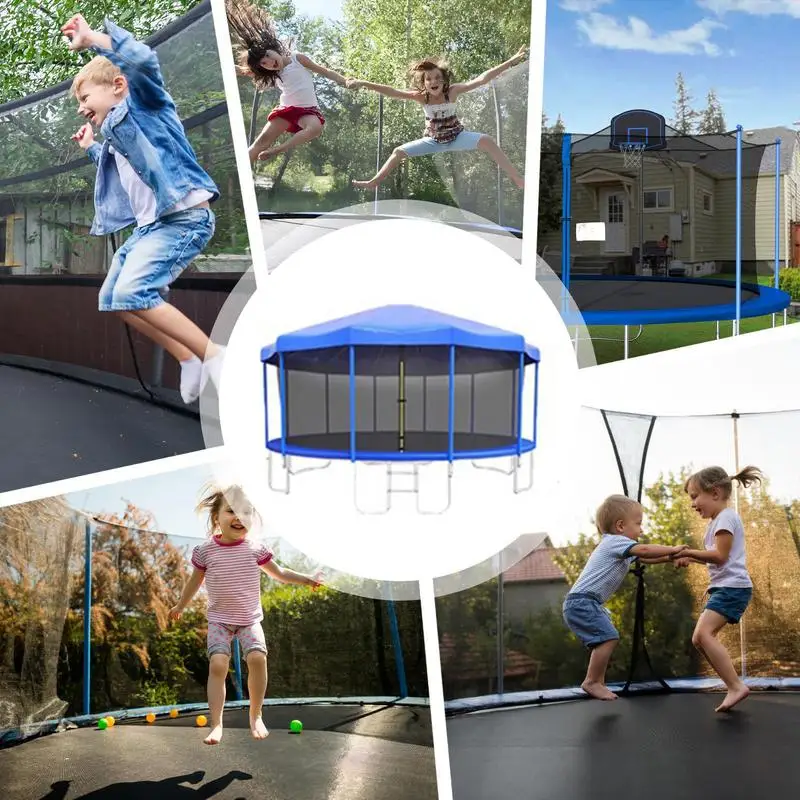 Trampoline Shade Cover Oxford Waterproof UV-Resistant Cover For Trampoline Dustproof Foldable Sun Shade Top Cover For 6ft 8ft