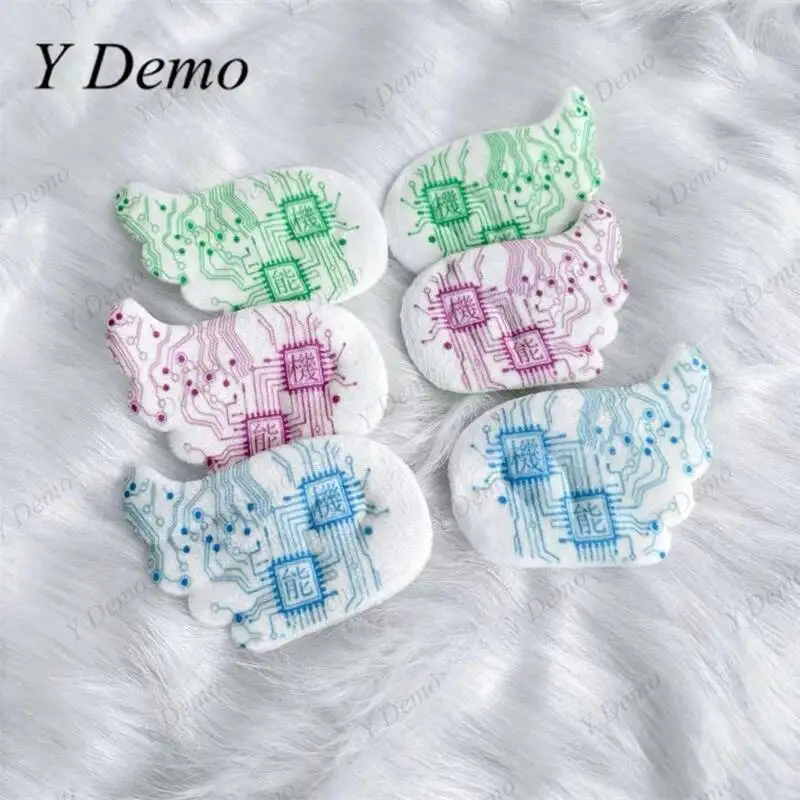 Y Demo Techwear Functional Letters Striped Hairclips Cyber Printing Fuzzy Hair Accessory Pin