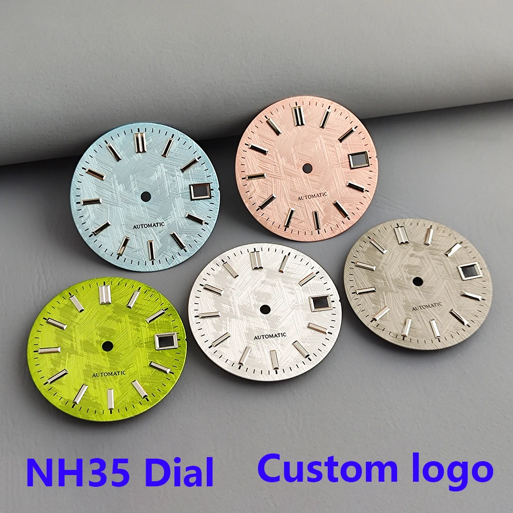 

28.5mm NEW NH35 dial watch dial Customized logo Texture Watch Faces No Luminous Modified Men's Watch Accessories NH35 Movement