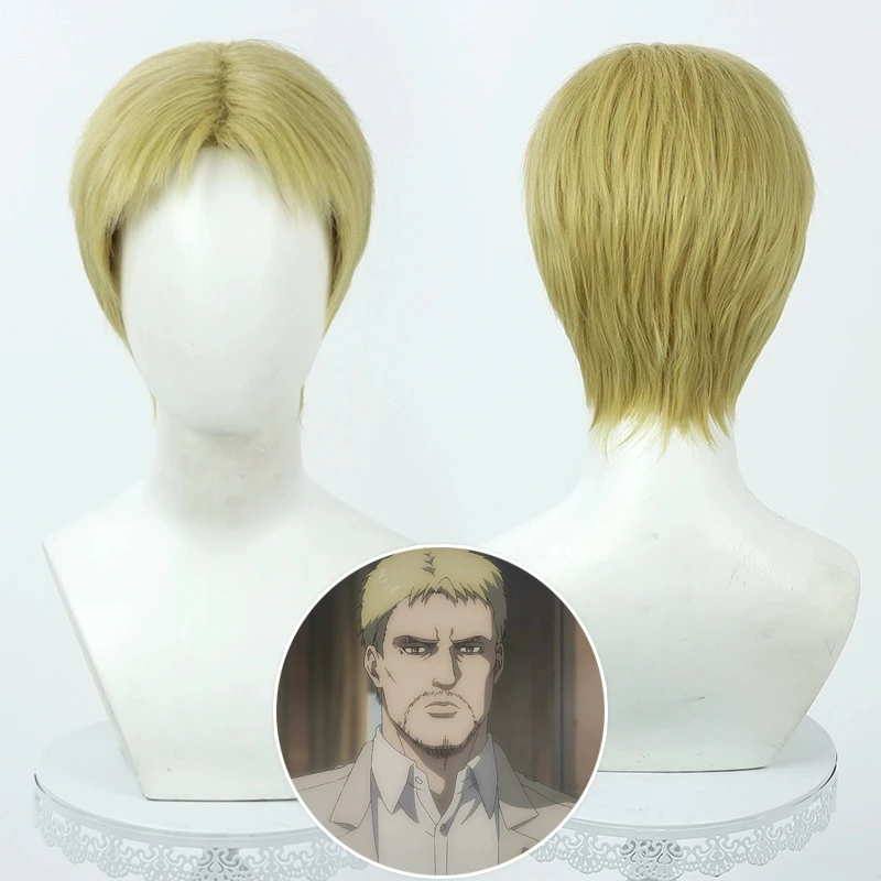 

Season 4 Reiner Braun Cosplay Wig Short Blonde Heat Resistant Synthetic Hair+Free Wig Cap Halloween Party