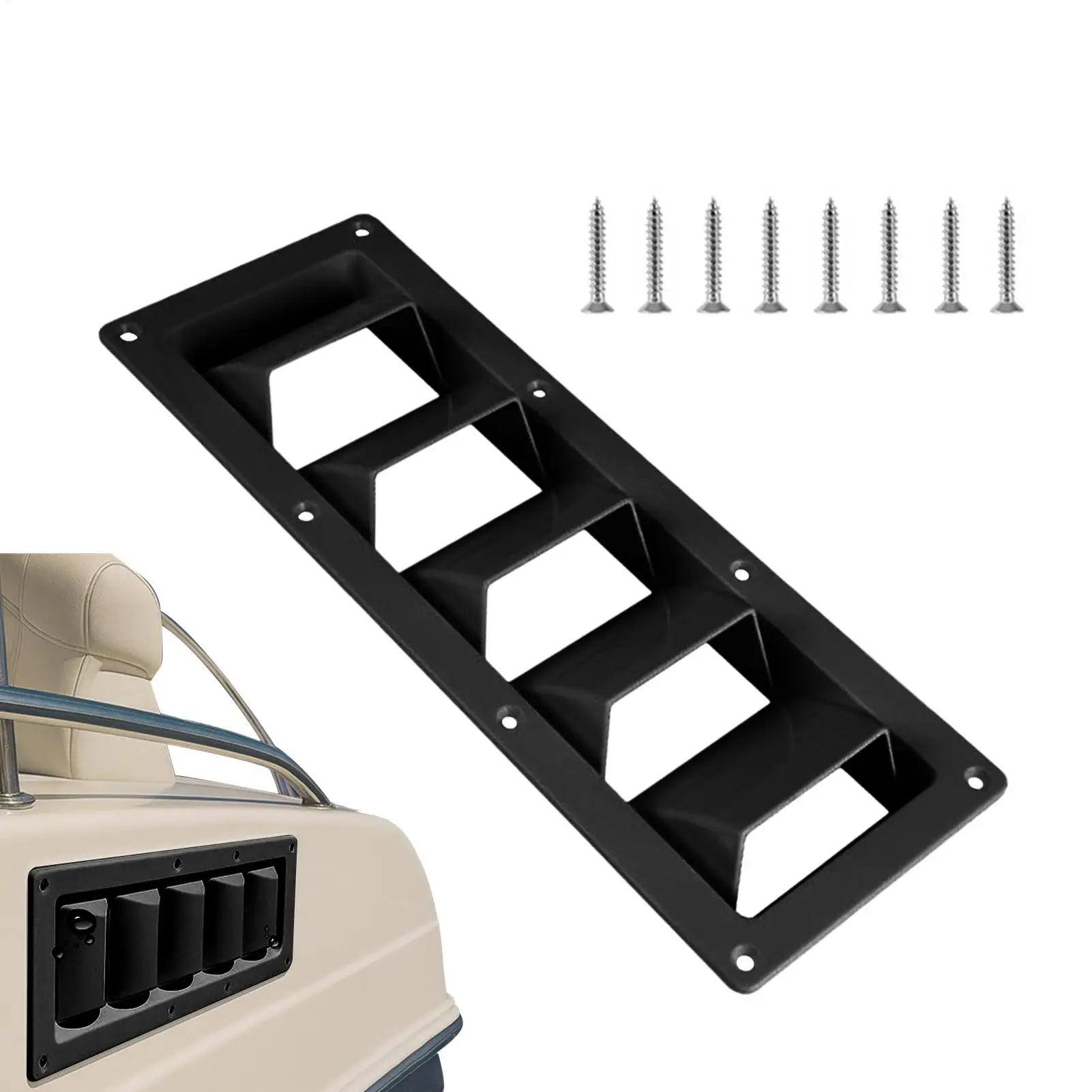 Universal Boat Air Vent Cover, Louvered Replacement Ventilation Grille For Marine Vessels RV Trailers Windows Cabins & Vehicles