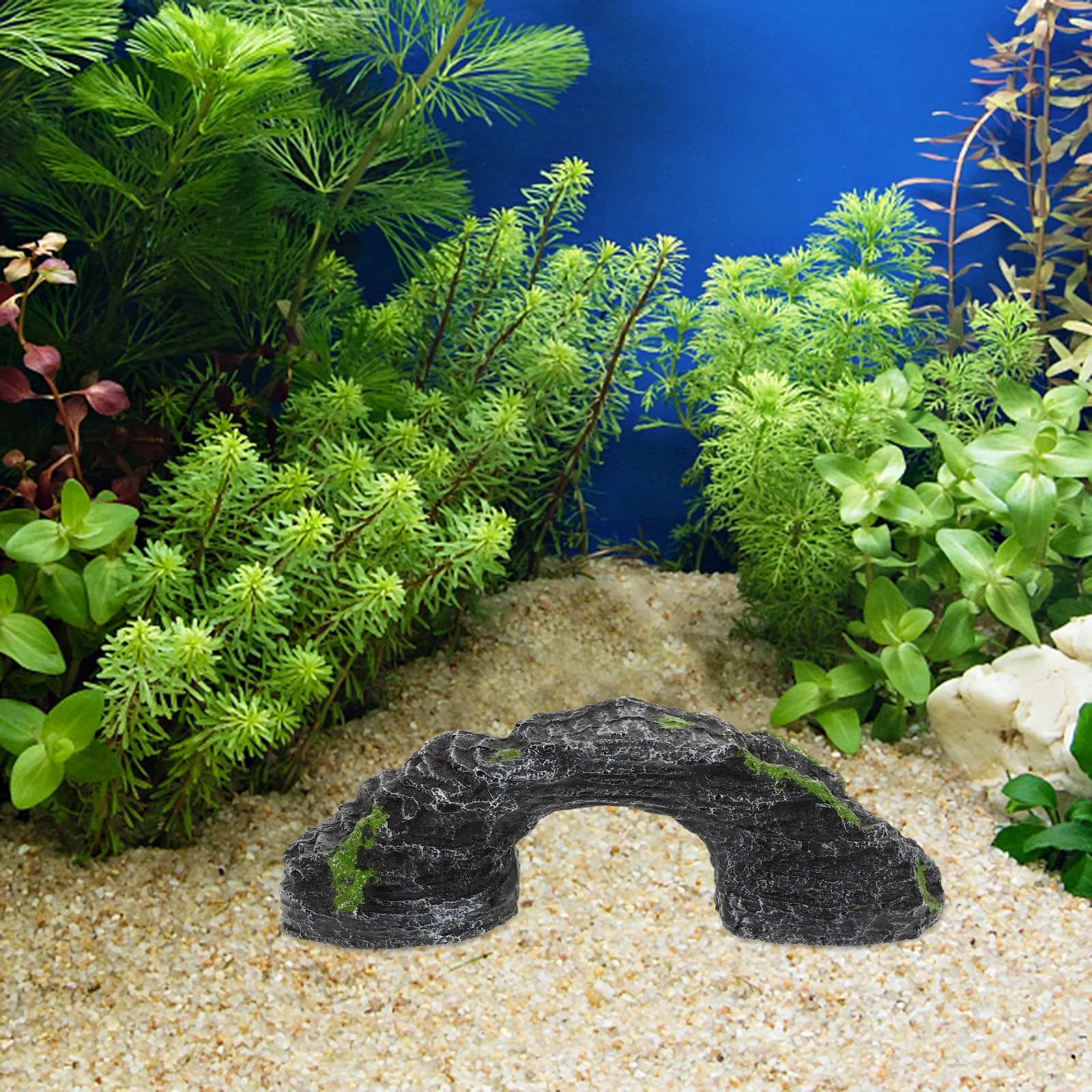 

Turtle Basking Platform Resin Realistic Rockery Decoration Reptile Tank Hideout Aquarium Turtle Habitat Accessories