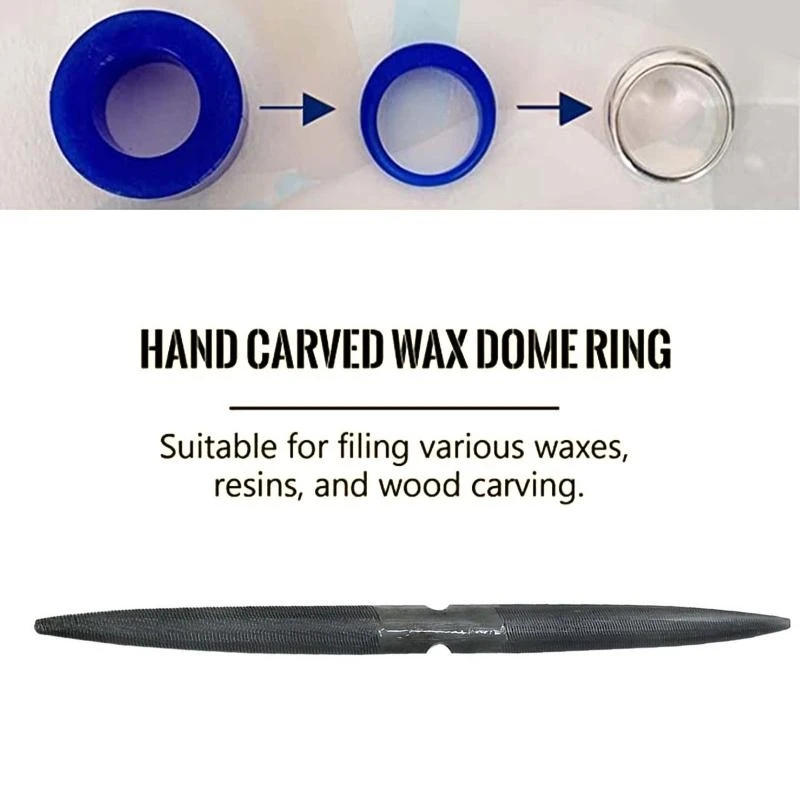 91AC 8 Inch Double Ended Half Round Wax File Jewelry Tool for Carving and Filing