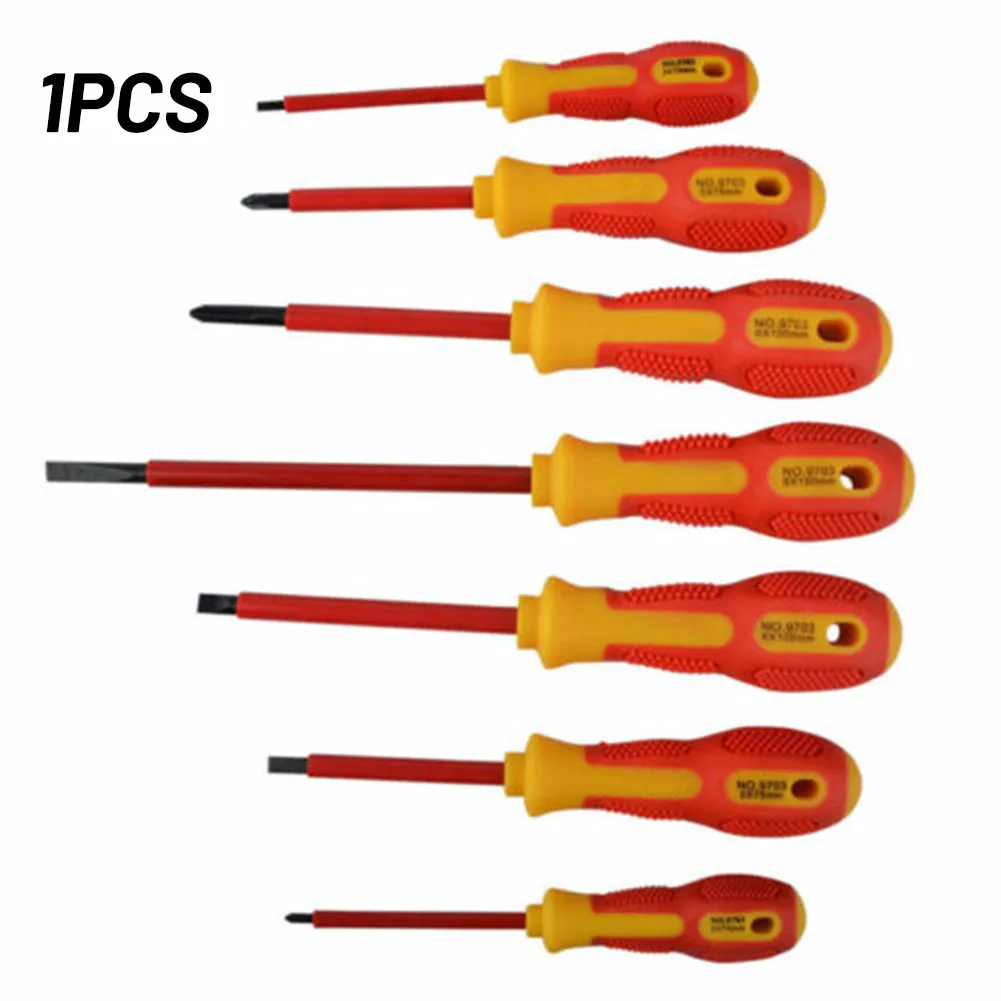 Tournevis Électrique à Main Isolé, Kit d'Outils d'Électricien à Tête Plate/Transversale, 1000V