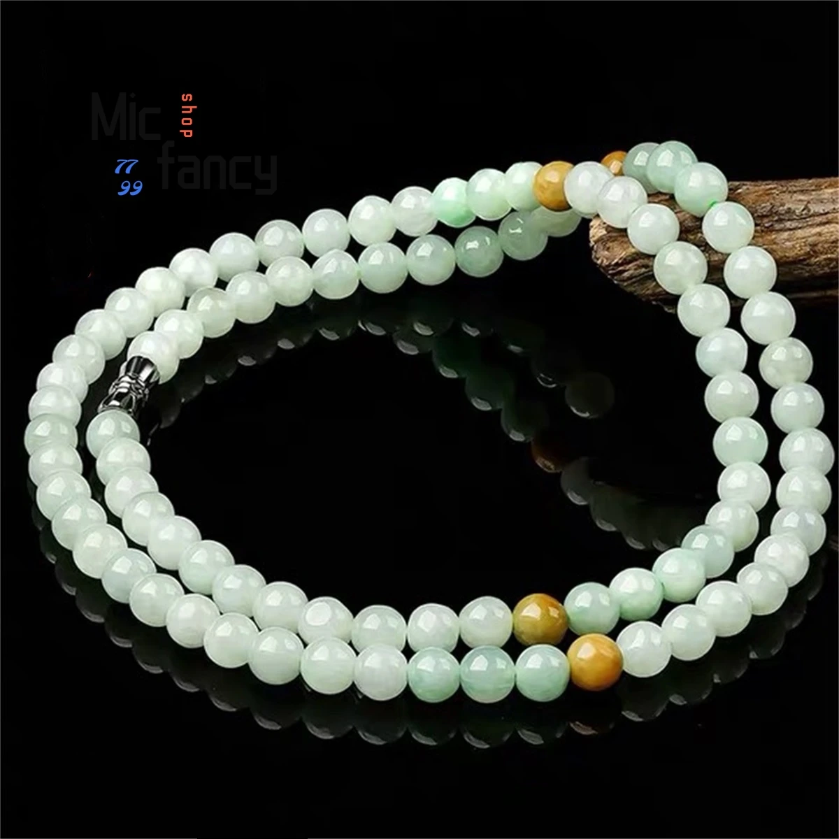 

Natural Myanmar Jadeite Tricolor Jade Buddhist Bead Bracelet Exquisite Simple Personality Atmosphere Retro Men Women Fine Gift