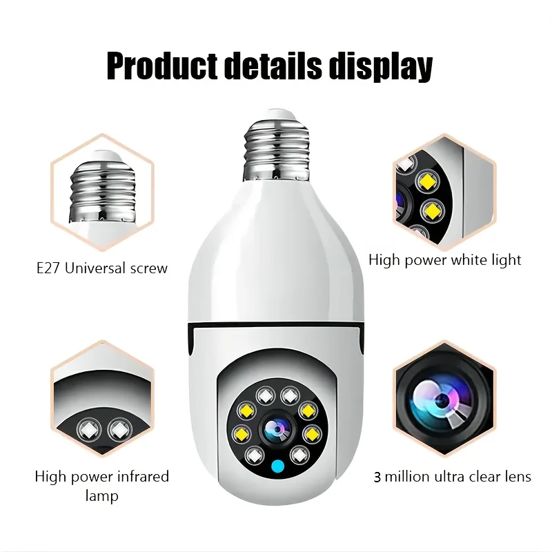كاميرا YI IoT 1080P Bulb Light تتبع تلقائي، كشف الشخص، رؤية ليلية بالأشعة تحت الحمراء 1080P