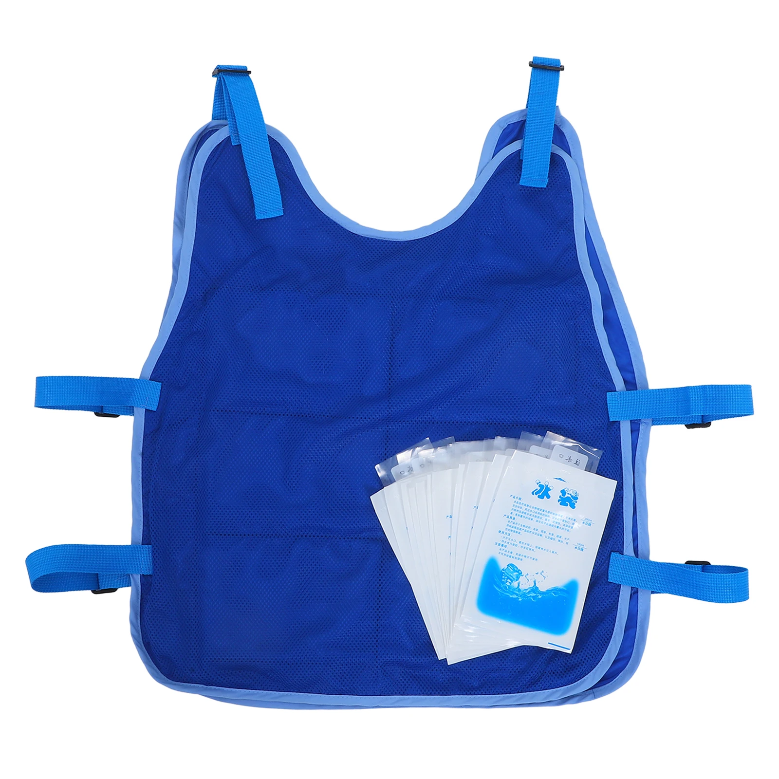 

1 Set Cooling Vest Hot Weather Breathable Ice Pack Vest Adjustable For Outdoor Sports Motorcycle Riding Cooling Gear For Men