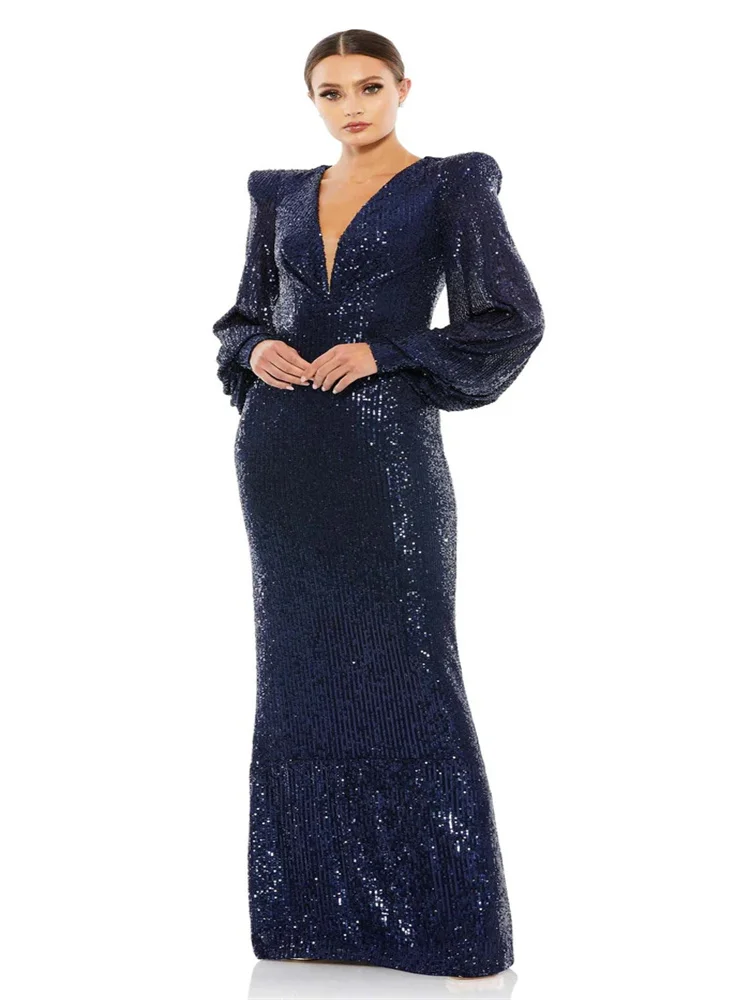 Robes de soirée en dentelle à paillettes pour femmes, robe de Rhsirène, robes formelles, noir, luxe, occasion, 2024