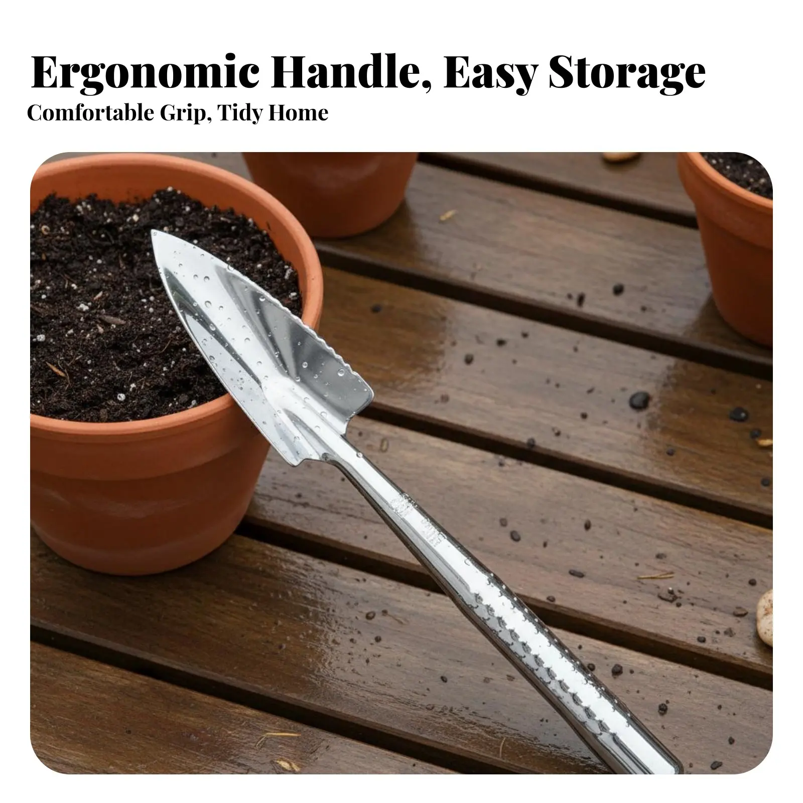 Stainless Metal Tool Trowel Rust-Resistant Planting   Single-Piece Design Compact Trowel for Potted Plants, Vegetable Plot