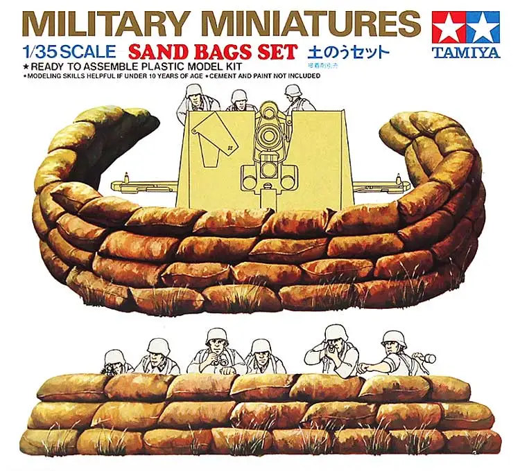 

Tamiya plastic assembly model 1/35 scale military battlefield scene accessories bunker sandbag model kit 35025