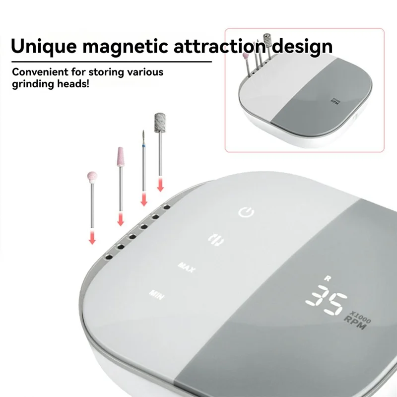 Set di strumenti professionali per smalto per lime elettriche da 35000 giri/min. Levigatrice professionale per tornio per unghie Spina europea