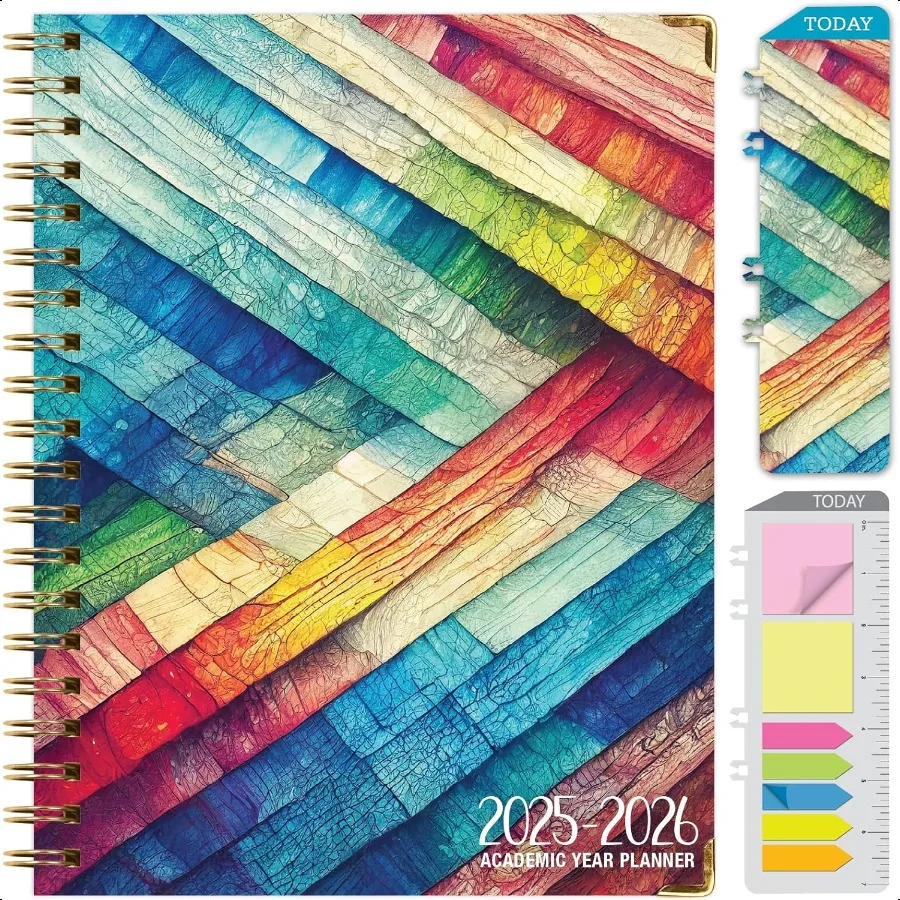 

HARDCOVER Academic Year 20252026 : June 2025 Through July 2026 8.5x11 Daily Weekly Monthly Yearly Agenda. Bookmark Pocket Fold