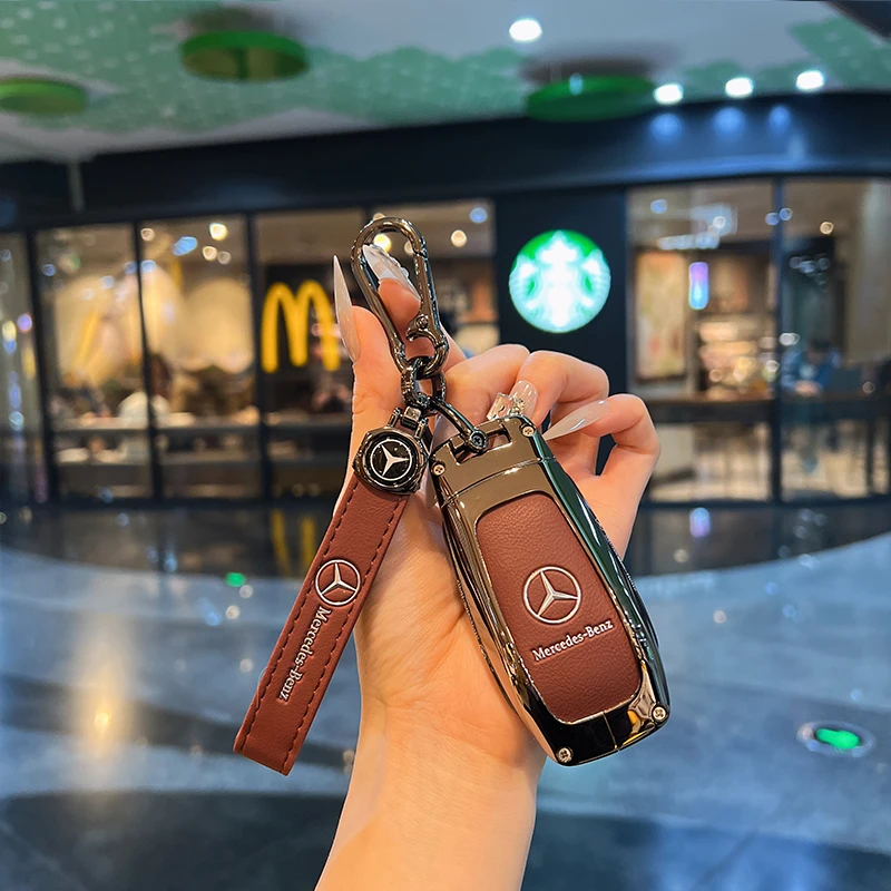 

Car Key Case Cover For Mercedes Benz A C E S G Class GLC CLE CLA GLB GLS W177 W205 W213 W222 X167 AMG Keychain Fob
