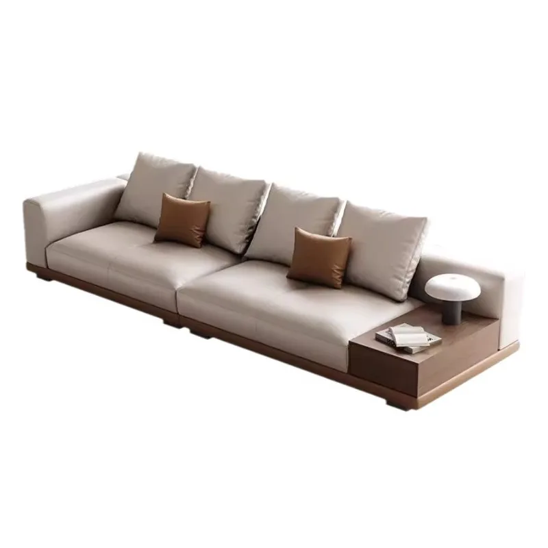 

Minimalist cat claw leather sofa household living room high-end atmosphere straight row ecological leather sofa