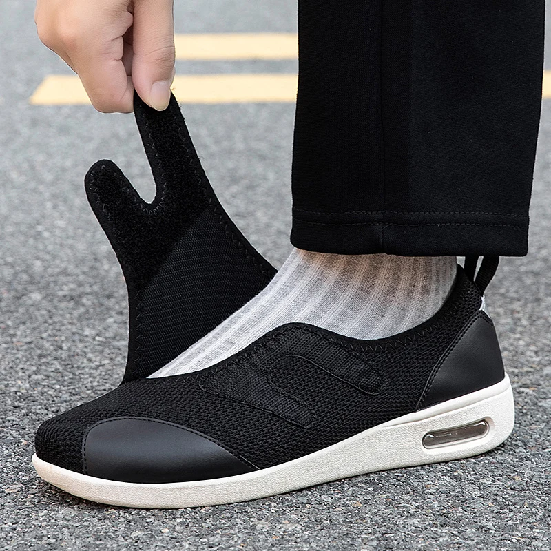 Adjustable Open Elderly Shoes For Swollen Diabetic Shoes Foot Fat Wide Hallux Valgus Bunion Orthopedics Thumb Eversion Men Women