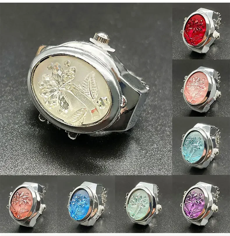 

Luxury Finger Quartz Watch Mini Small Elastic Band Watches Female Rings Jewelry Gemstone Clock Women Quartz Watch Ladies Ring