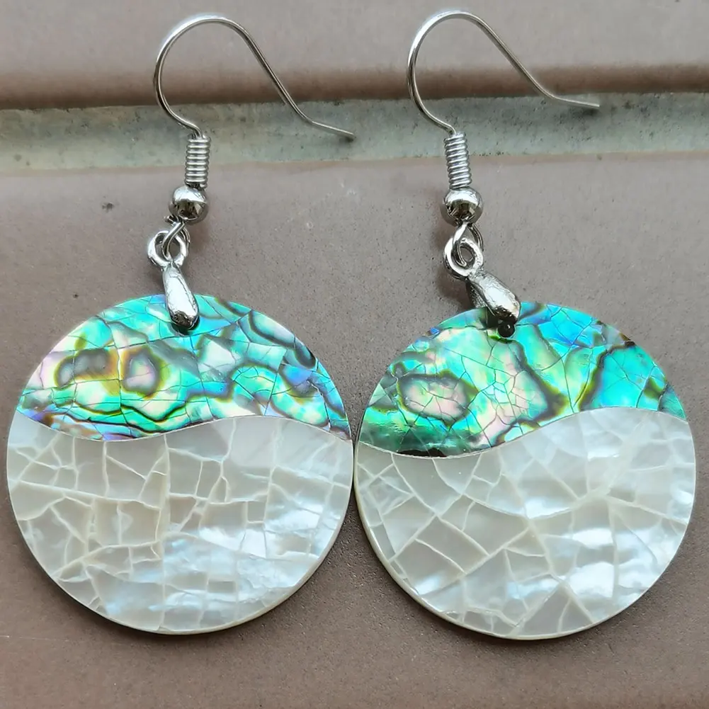 New Zealand Abalone Shell beads Earring 1Pair WFH952