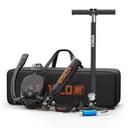 SMACO-Scuba Tank with Scuba Mask, Can Provide about 6 Minutes of Underwater Breathing at a Diving Depth of 30 Feet, 0.5L