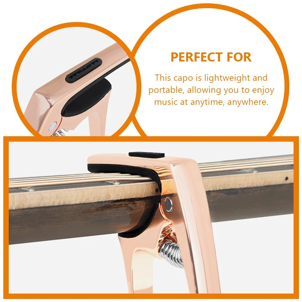 

Guitar Capo Classical Acoustic Electronic Tuner Multifunction for Ukulele Rose Gold Man