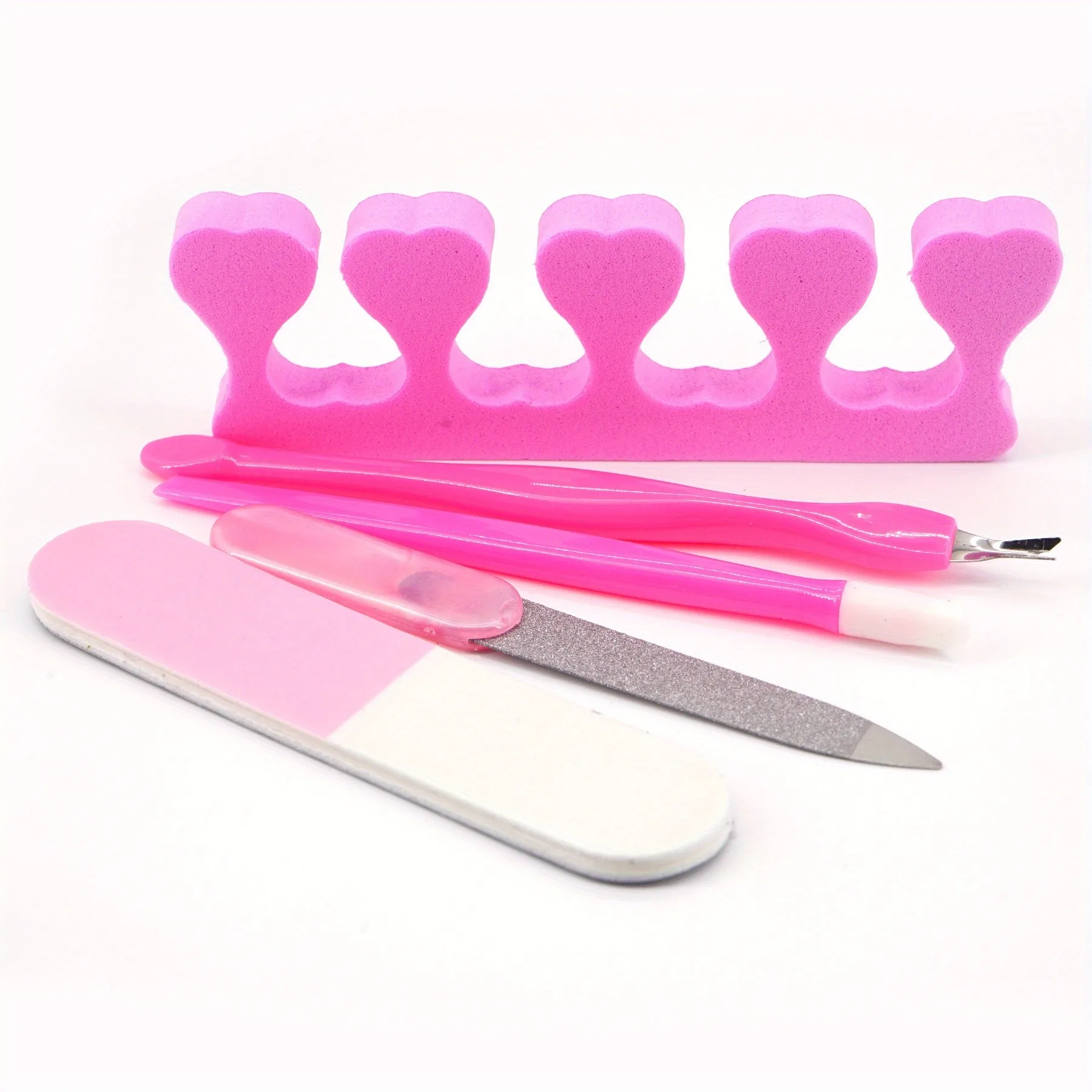 Pilnik do paznokci Gąbka do szorowania Cążki do usuwania odrostów Kryształowy patyczek Rozdzielacz do palców Zestaw narzędzi do manicure