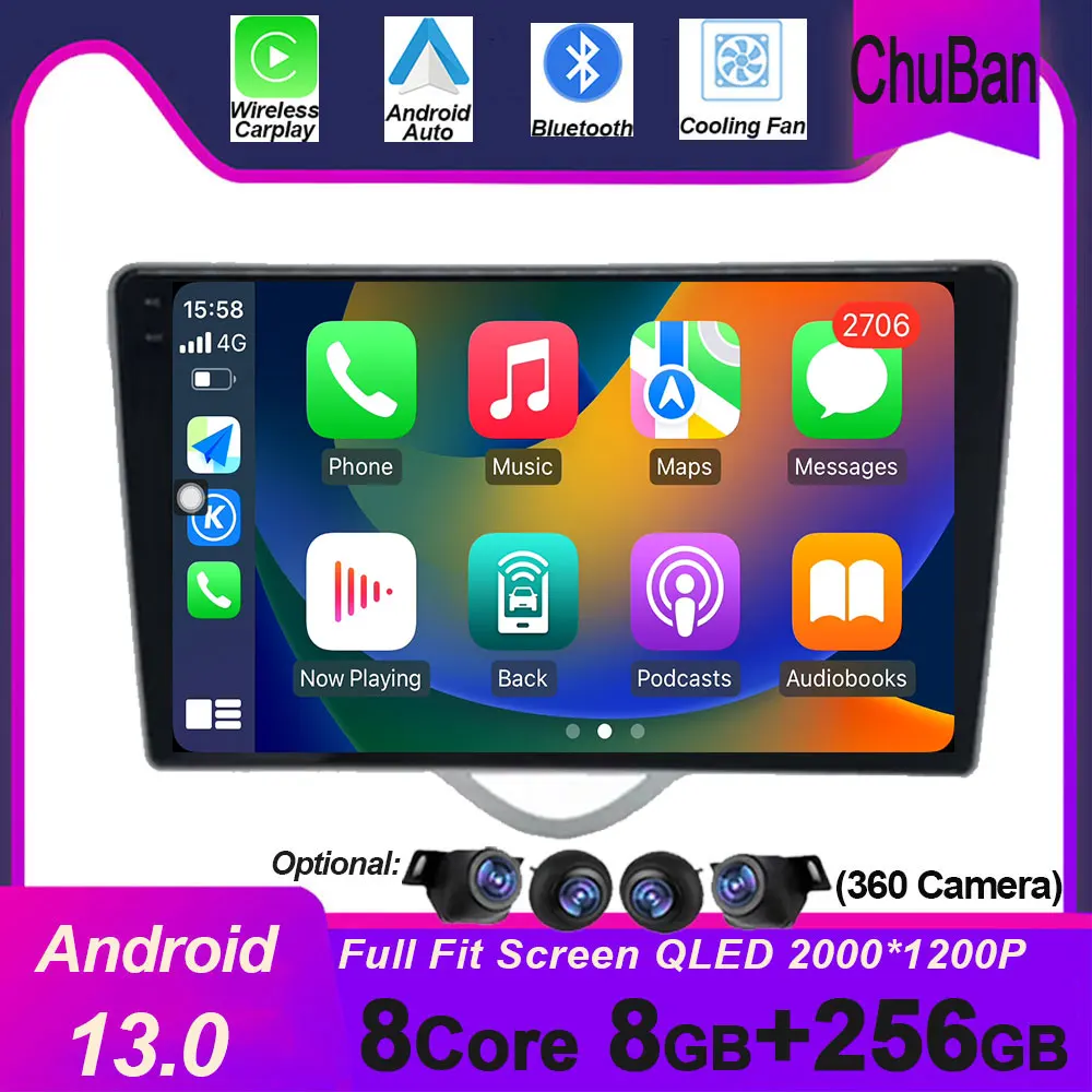 

For JAC J3 2008 - 2012 Turin RS 2009 - 2012 Android 14 WIFI Car Radio GPS Navigation Carplay Hedunit Stereo Auto Carplay