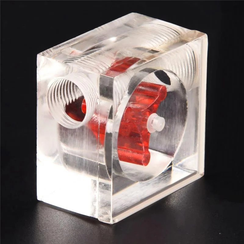 Computer Cooling Water Flow Meter G1/4 Square Dual-Hole Observation Device Water Flow Tester For Hardware Gaming