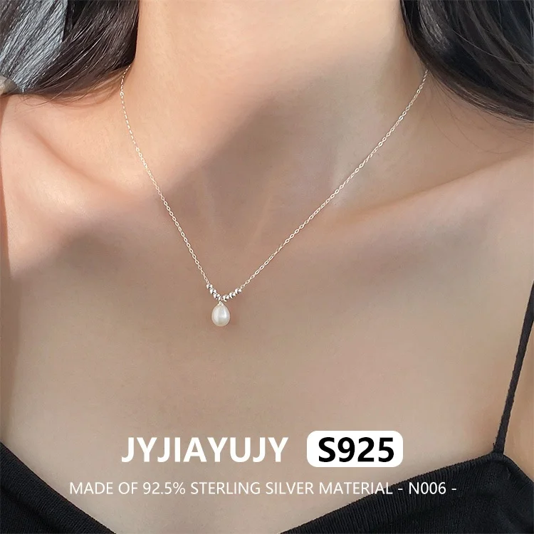 

JYJIAYUJY 100% цельно оригинальное ожерелье из стерлингового серебра S925 с одним пресноводным жемчугом, модные женские ювелирные изделия N006