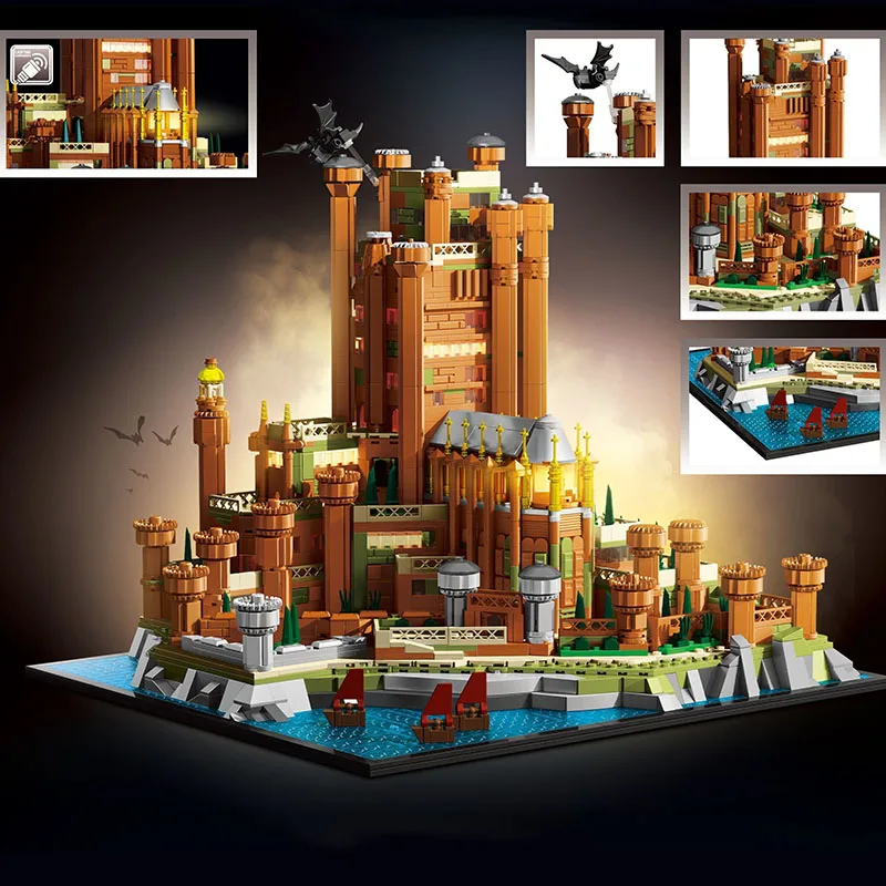 2374 ELEMENTY Kreatywny Szkarłatny Zamek Klocki Konstrukcyjne Wykwintna Architektura Zabawka Prezent Dla Dzieci i Dorosłych