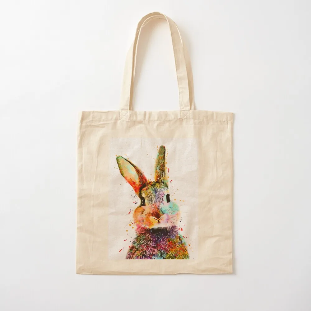 Rabbit Watercolor Art Work Tote Bag