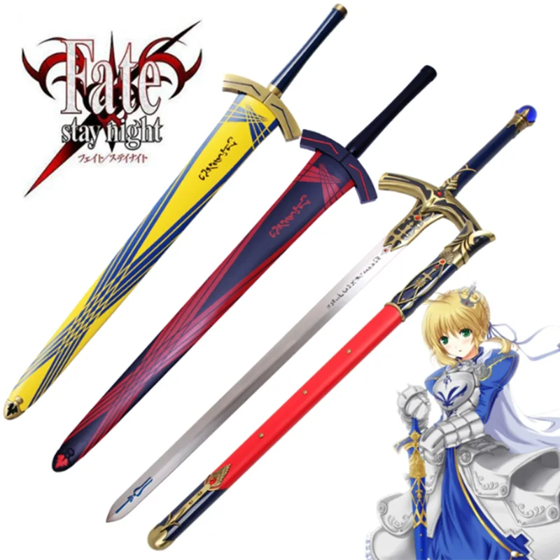 Cosplay 1:1 80cm Home Decor Black Holy Sword Saber Sword Fate Stay Night Sword big Prop Model Gift Rubber Unsharpened Toys