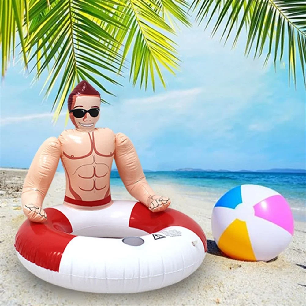 Adult PVC Inflatable Abdominal Swimming Ring for Pool Party Floats Water Sports Equipment