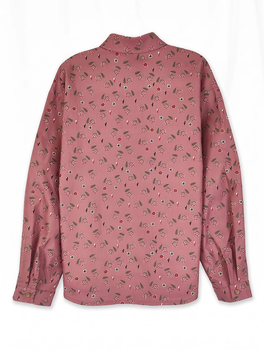 Neue Damen Vintage Blumenmuster Hemden Lässige Lose Langarm Blusen mit Knöpfen Frühling Herbst Elegante Oberteile Blusas Mujer – Detail 3