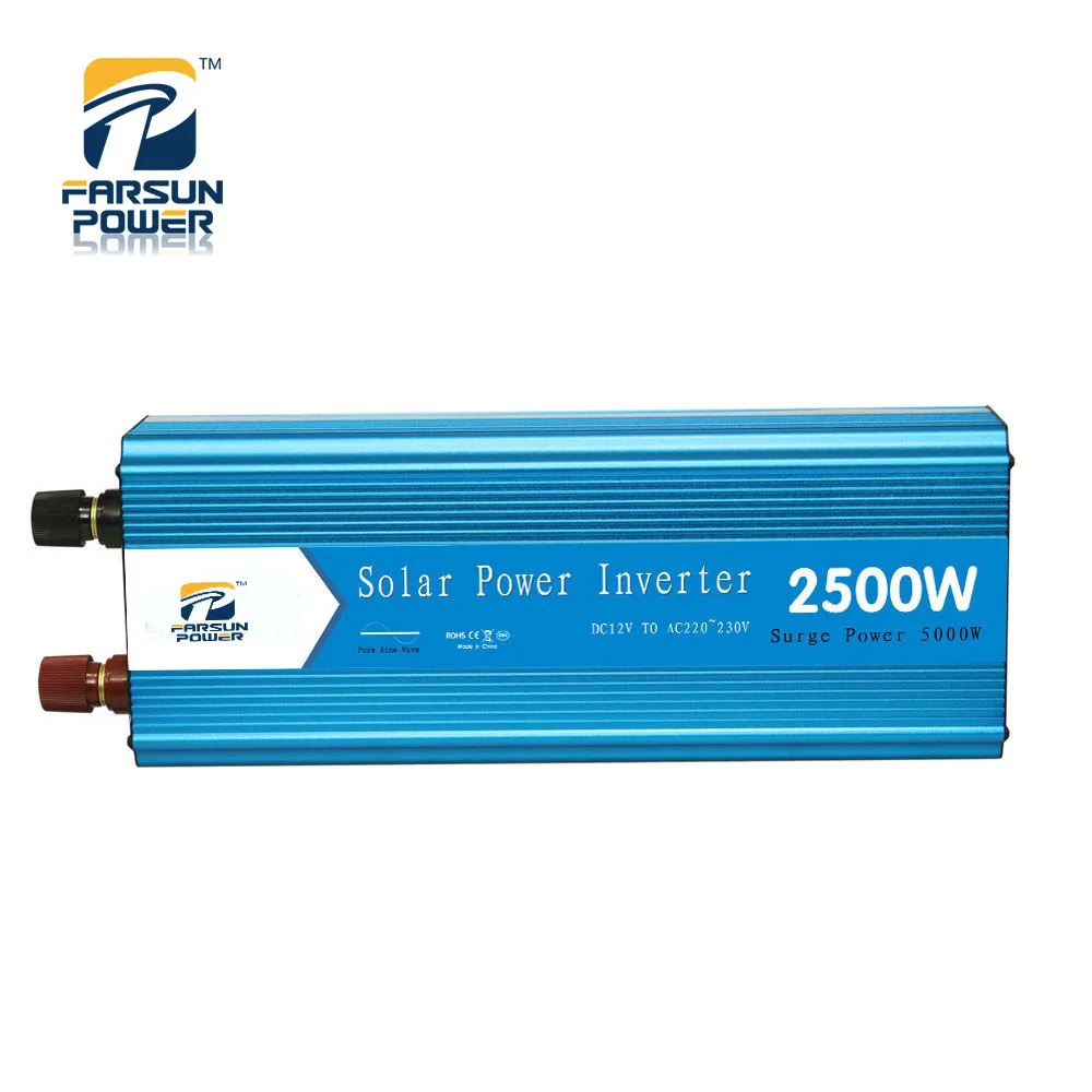 Inverter pure sine farsun car inverter 12/24V to 220V hybrid inverter power 2500W welding inverter for home