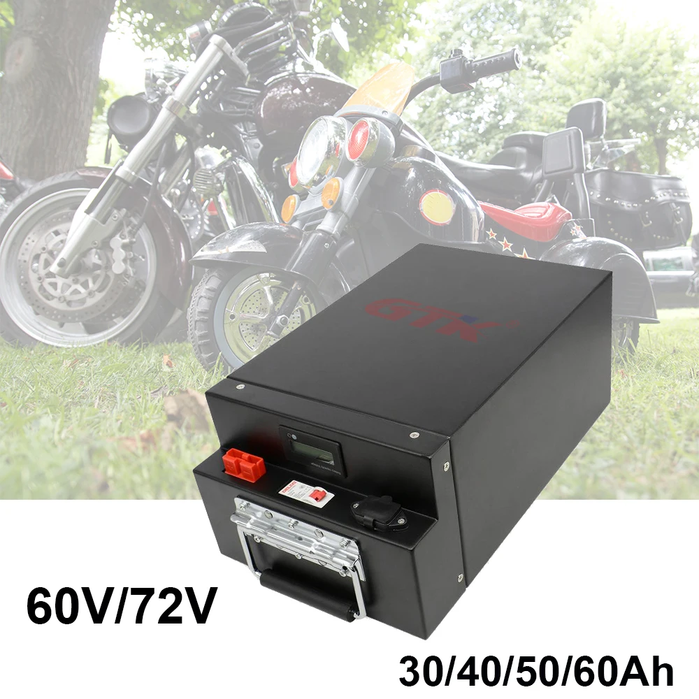 GTK 60V 72V 30AH 40AH 50AH 60AH Lithium Ion Battery Li-ion with BMS for 2000W 3500W Electric Motorcycle Sightseeing Car+Charger