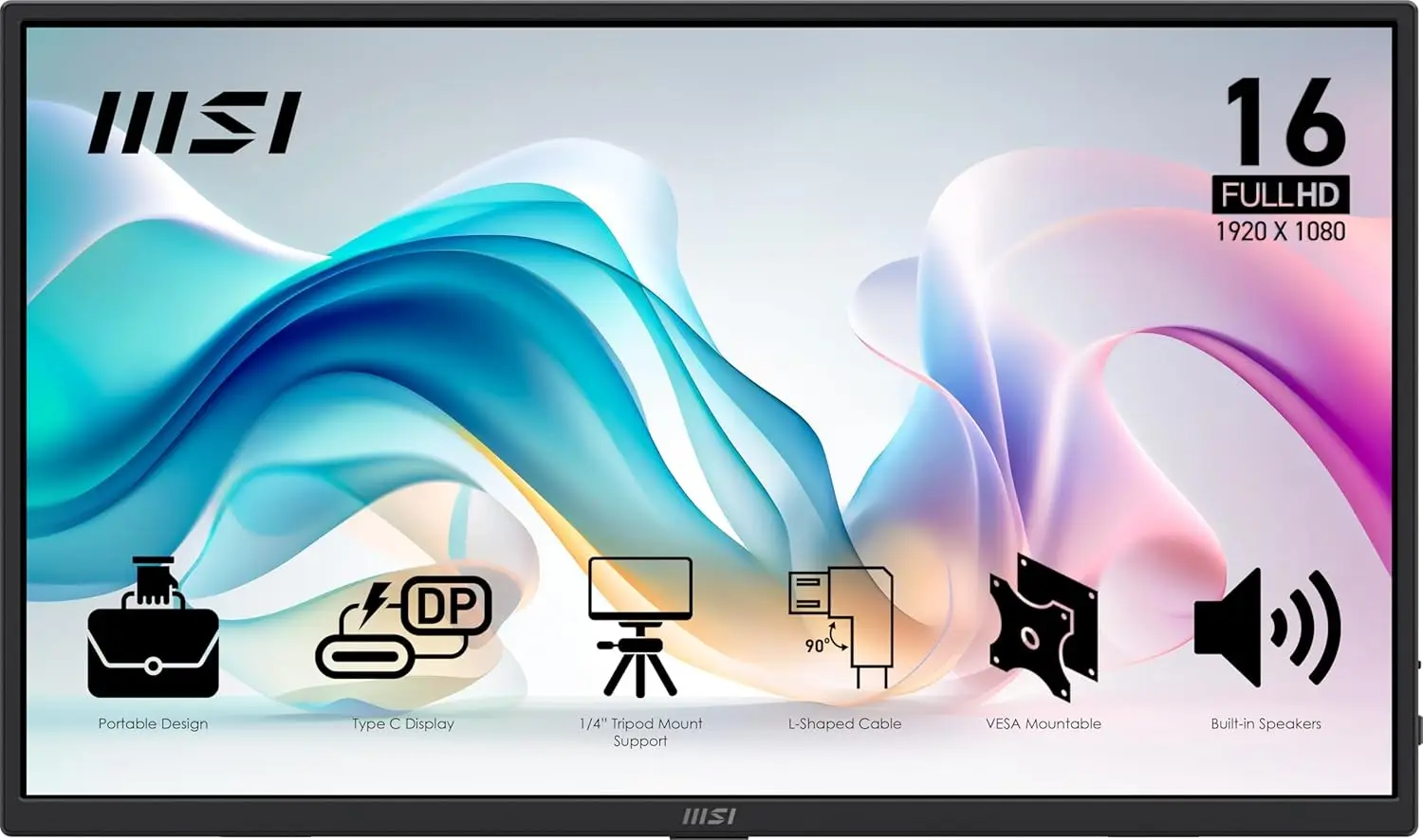 

15.6" FHD IPS Portable Monitor, USB-C HDMI, Built-in Speakers, Tripod Mount, Ultra Slim 0.78kg, for Laptop PC Mac PS5 Xbox