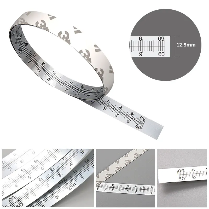 Pasteable Graduated Scale Woodworking Stainless Steel Measure Self Adhesive Metric Scale Ruler 0.6M 1m 1.5m 2.5m DIY Tools