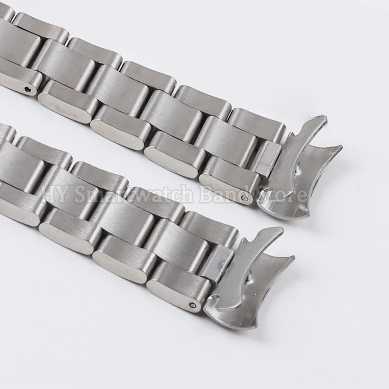20mm Steel Watch Strap for Rolex Daytona for Water Ghost Stainless Solid Watch Band Diving Buckle Bracelet Curved End Accessory