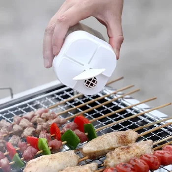 1 adet yaratıcı 4-in-1 çeşni kutusu mutfak kapaklı şeffaf çeşni kavanoz açık barbekü taşınabilir alt tarzı lezzet kutusu