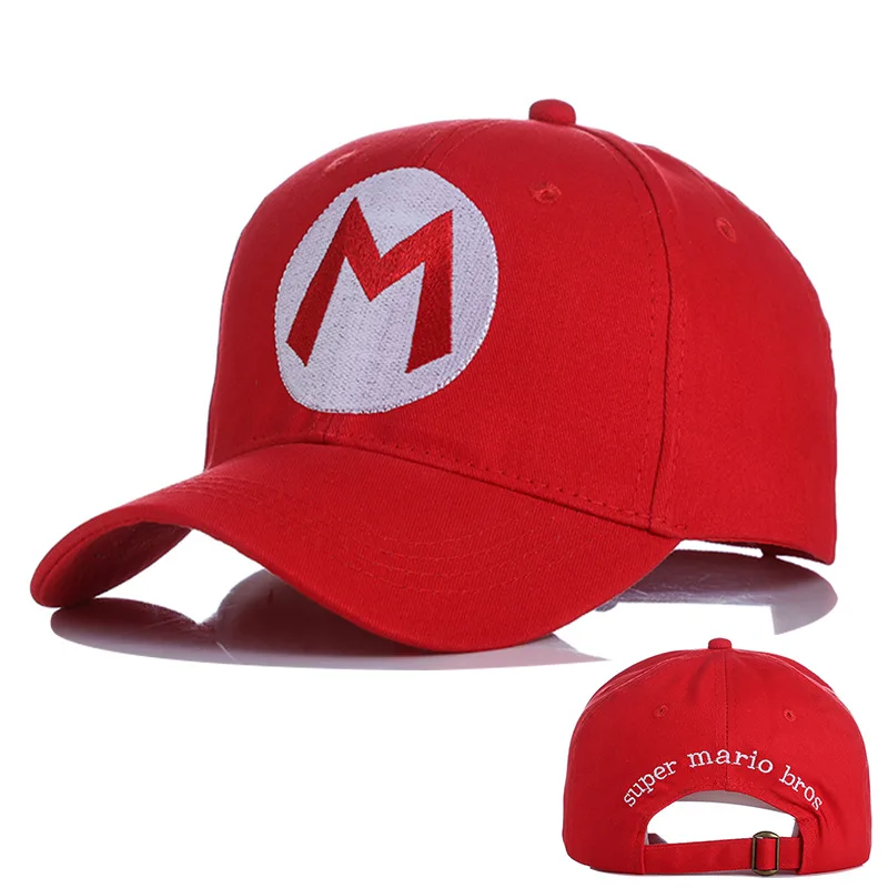 Super Marios Bros Cartoon Hat Luigi Embroidery Anime Figure Peripherals Baseball Cap Shade Sun Protection Children Cosplay Gifts